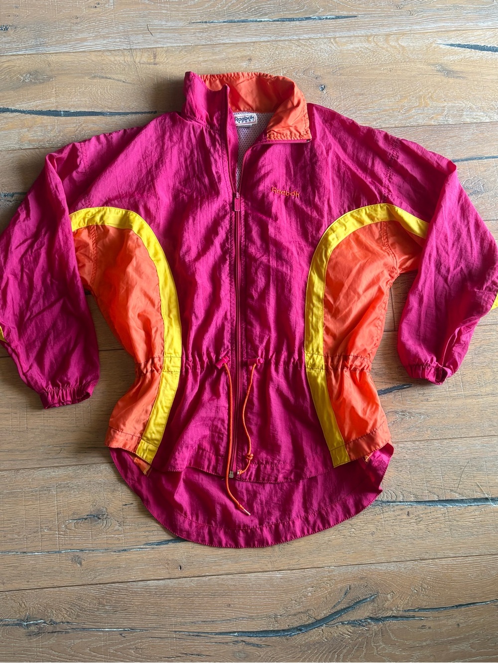 Vintage 80s/90s Reebok Neon Colorblock Windbreaker Jacket Size M